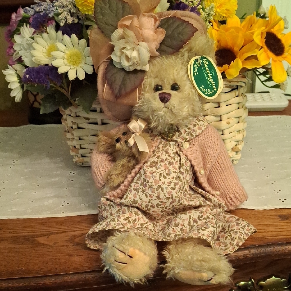 Charming Cream and Pink Stuffed Bear by